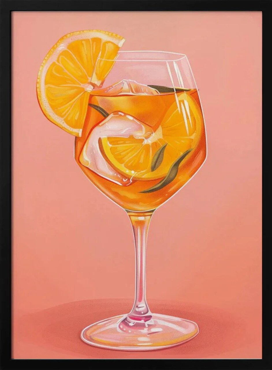 Aperol Spritz Framed Art Print - Jolly and Dash 24x36 for Home or Office Decor